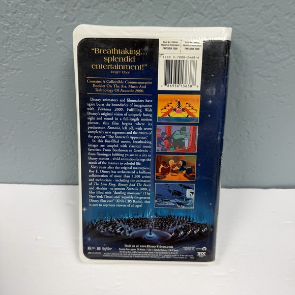 Fantasia 2000 VHS Walt Disney Clamshell Animation Kids Family - Picture 3 of 3
